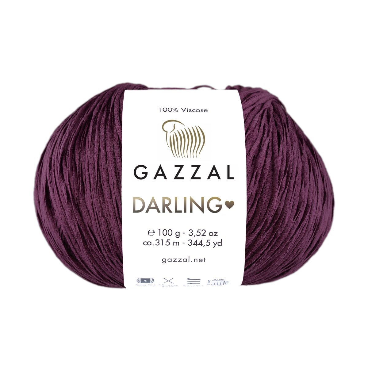Gazzal Darling El Örgü İpliği 100gr 315mt 560 Mor - 1 ADET