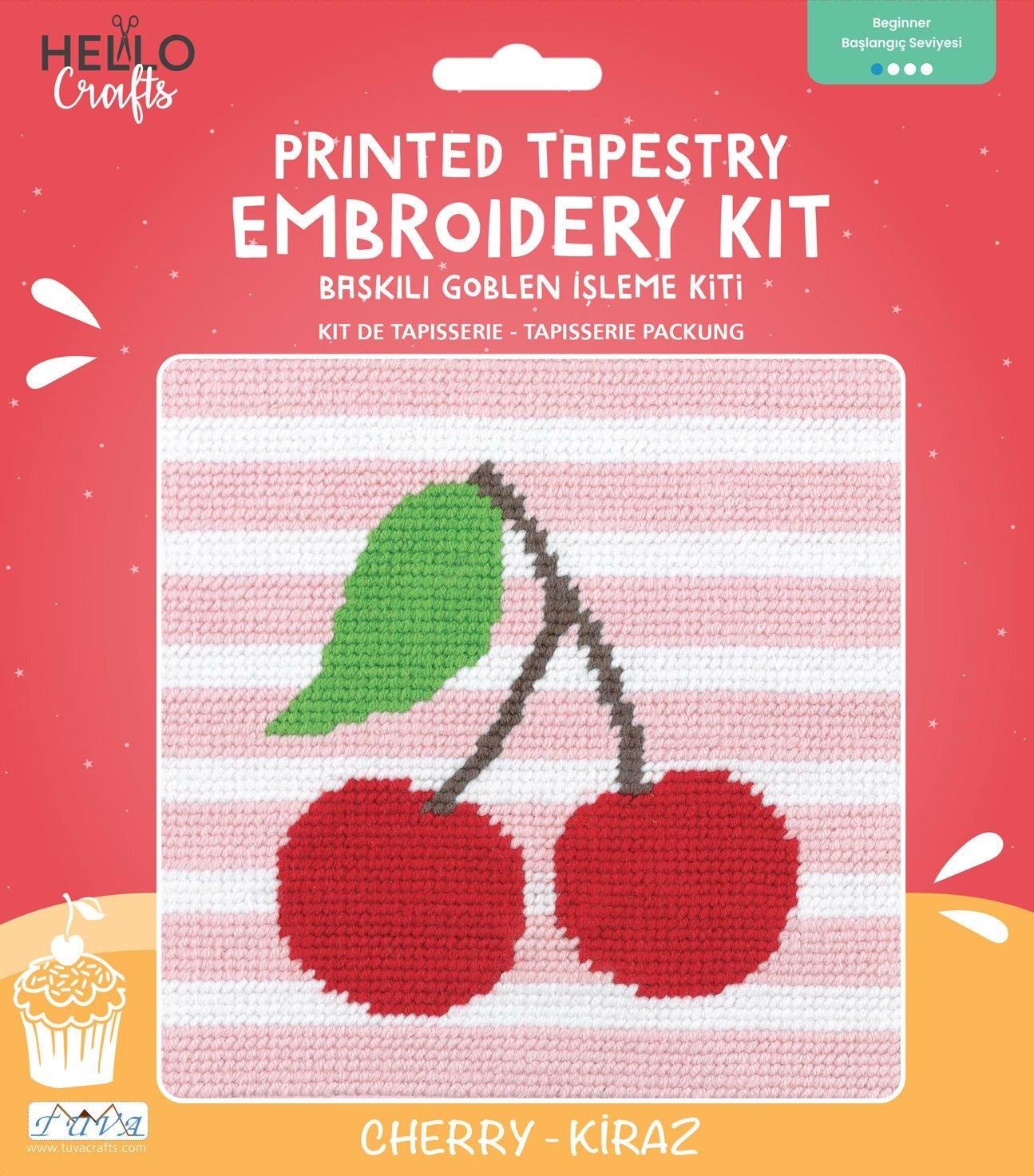 Hello Crafts Baskılı Goblen Kiti - Kiraz - 1 ADET