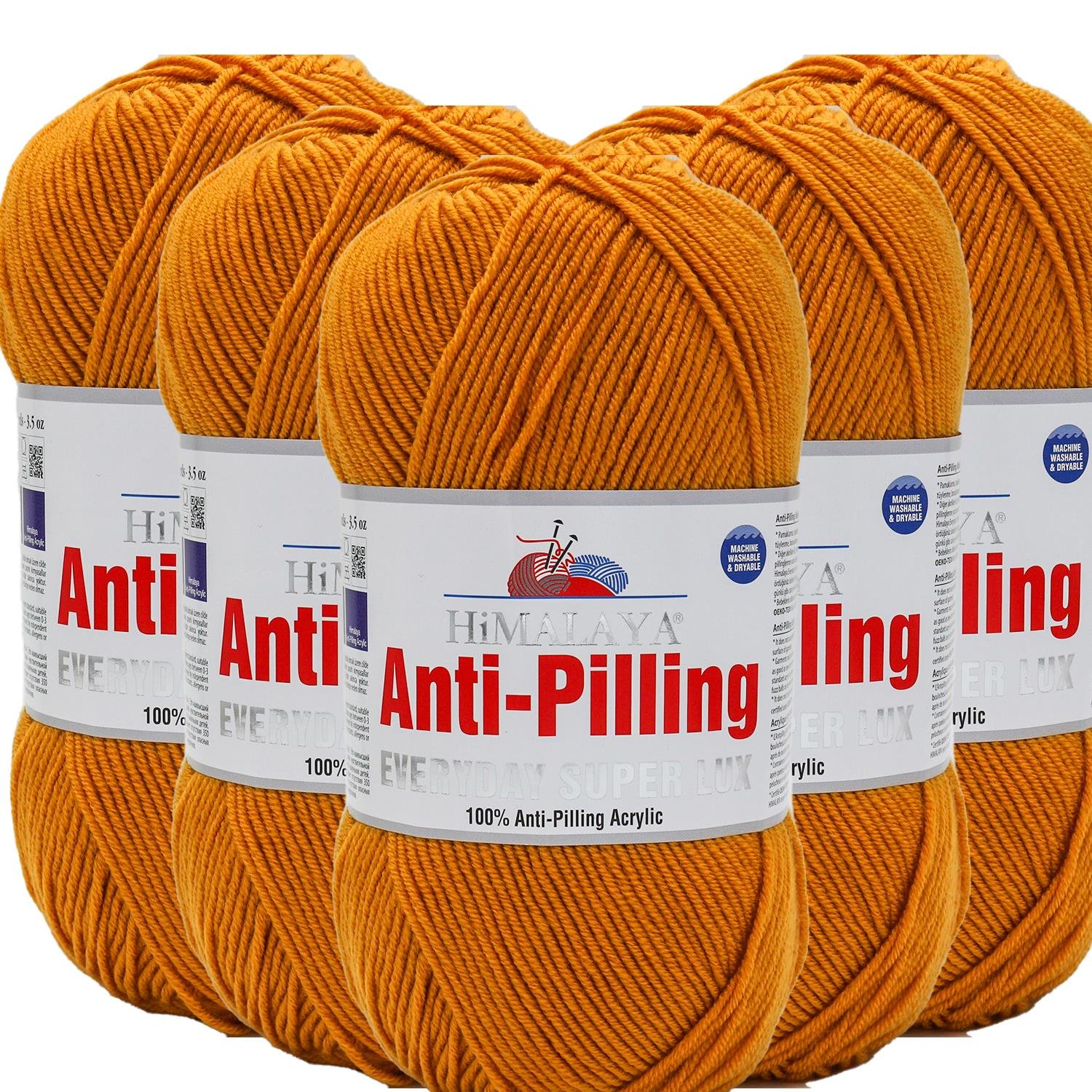 Himalaya Everyday Super Lux Anti Pilling El Örgü İpliği - 73406 Hardal Sarısı   5 Adet