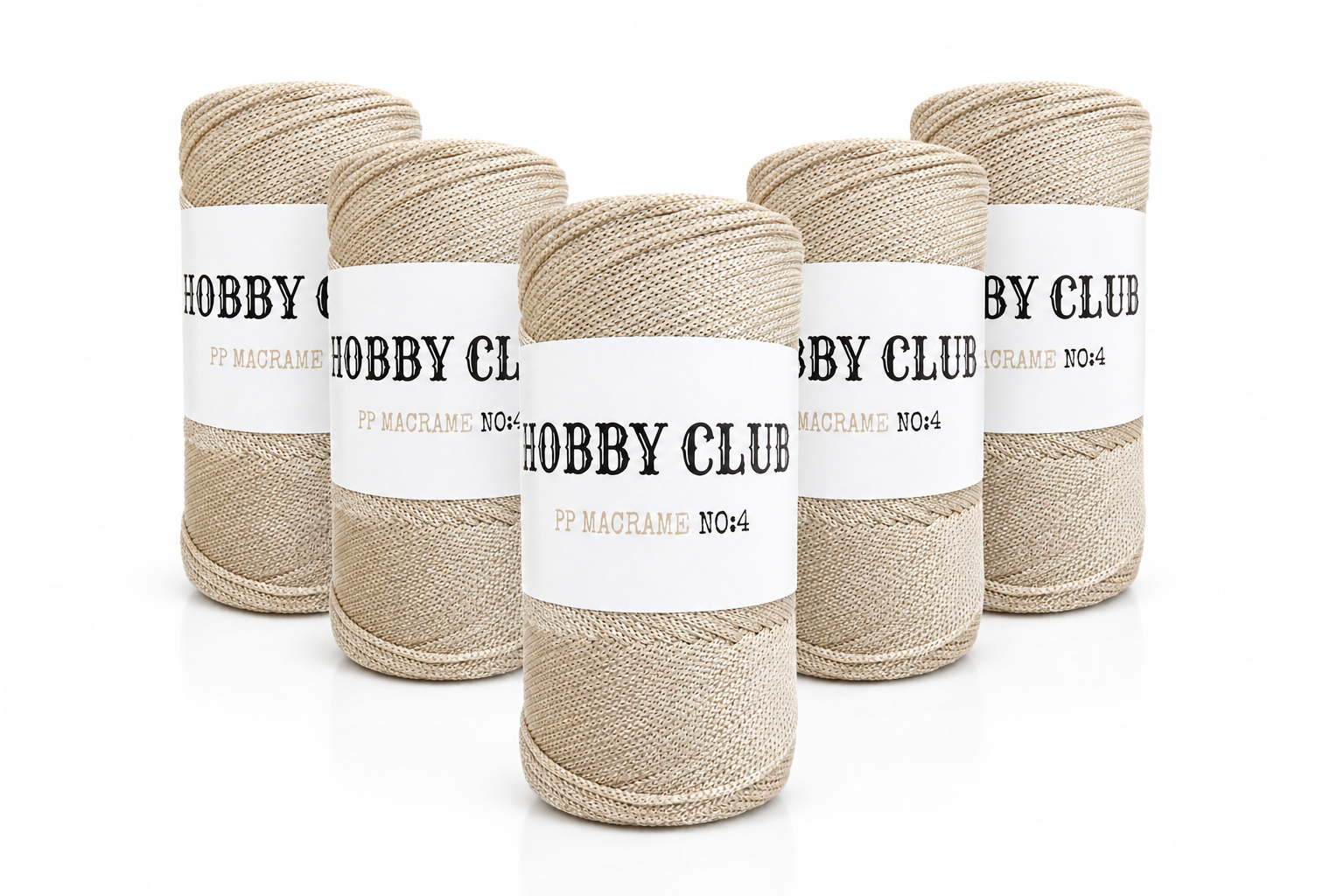 Hobby Club 4 No Polyester Makrome İp 200gr 3mm 037 Vizon  - 5 ADET