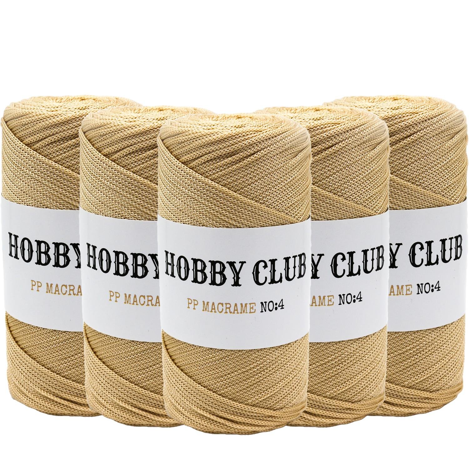 Hobby Club Polyester Makrome 200gr 3mm - 036 Sütlü Kahve   5 Adet