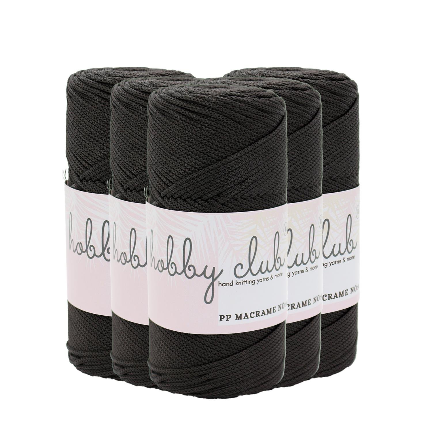 Hobby Club Polyester Makrome 200gr 3mm - 270 Siyah   5 Adet