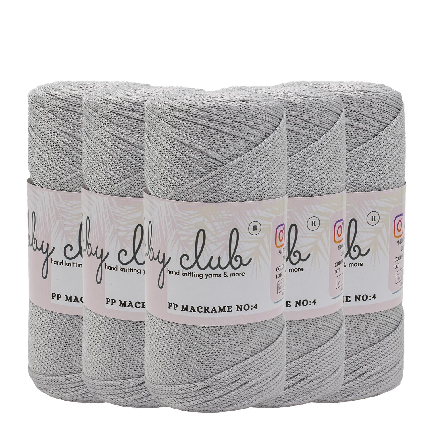 Hobby Club Polyester Makrome 200gr 3mm - 060 Gri   5 Adet
