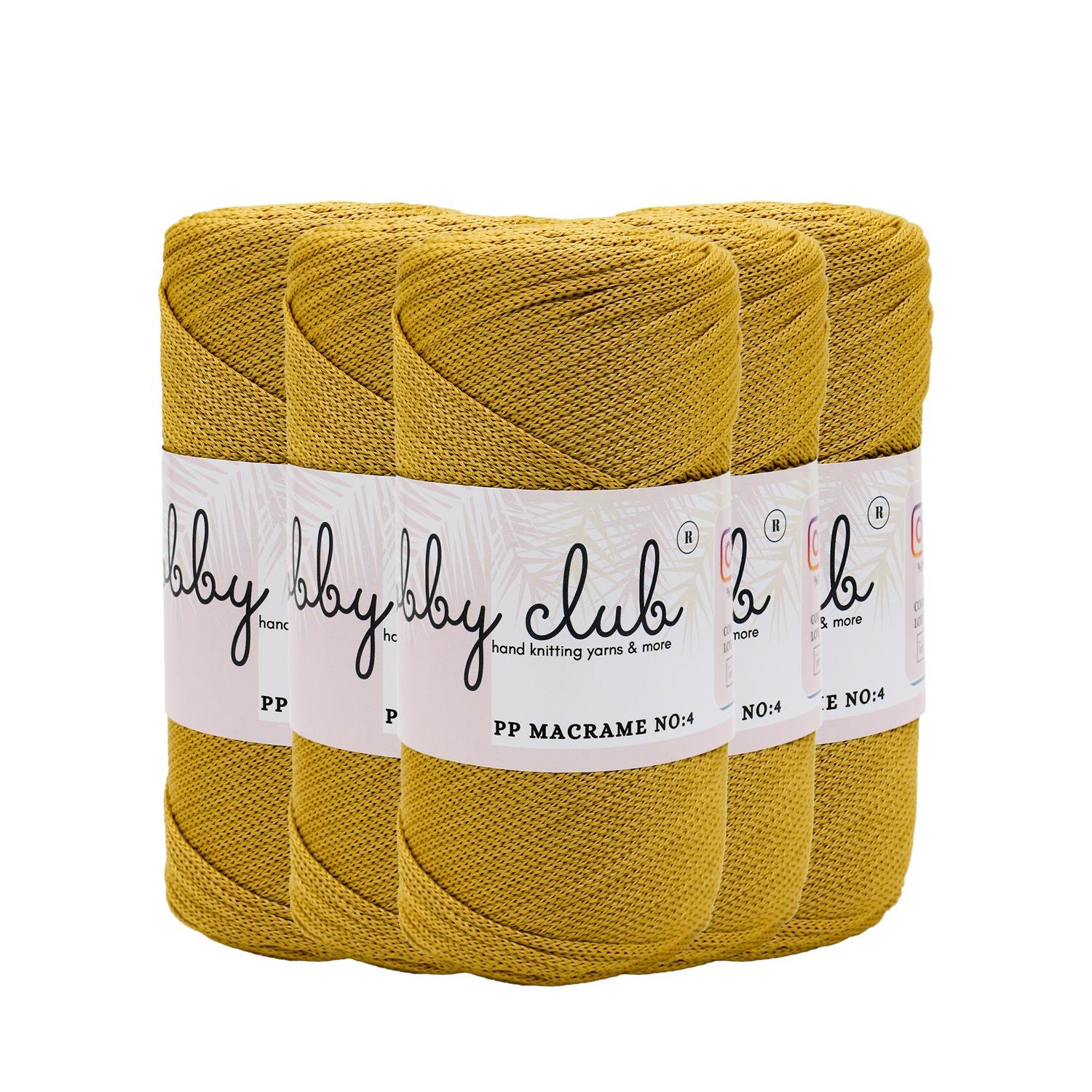 Hobby Club Polyester Makrome 200gr 3mm - 050 Gold   5 Adet