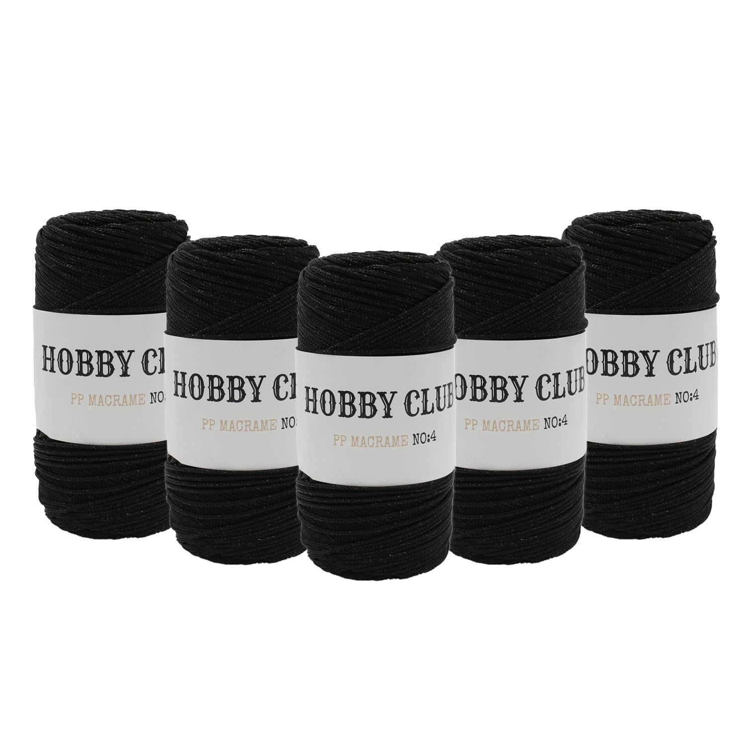 Hobby Club Simli Polyester Makrome 200gr 3mm - 270 Siyah   5 Adet