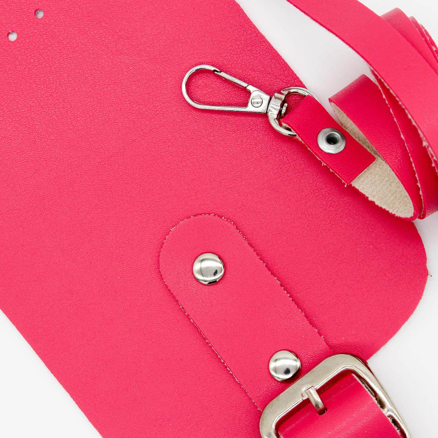 Kapaklı Telefon Çantası Seti - Mini Bag Pembe 