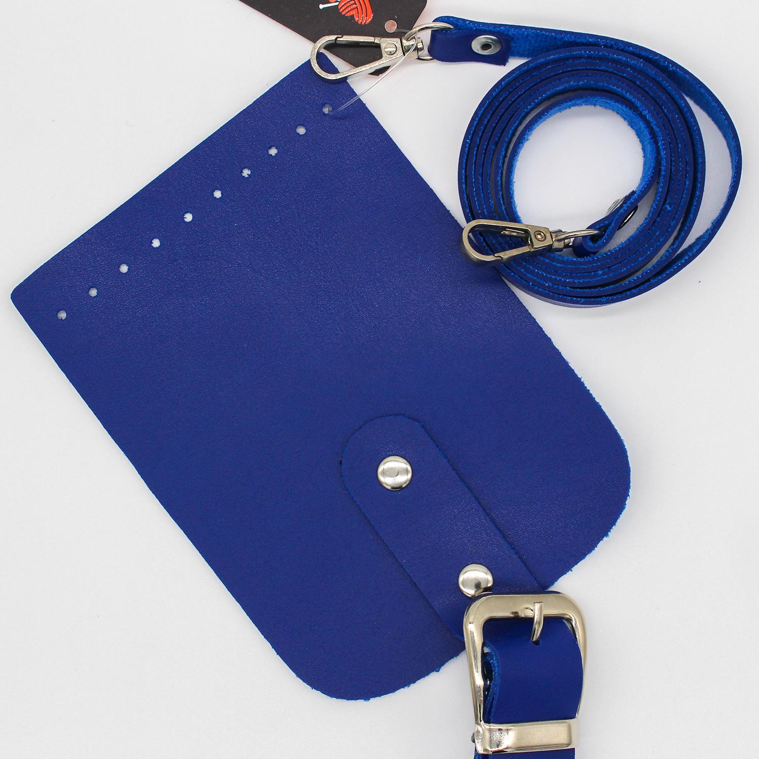 Kapaklı Telefon Çantası Seti - Mini Bag Saks Mavi 