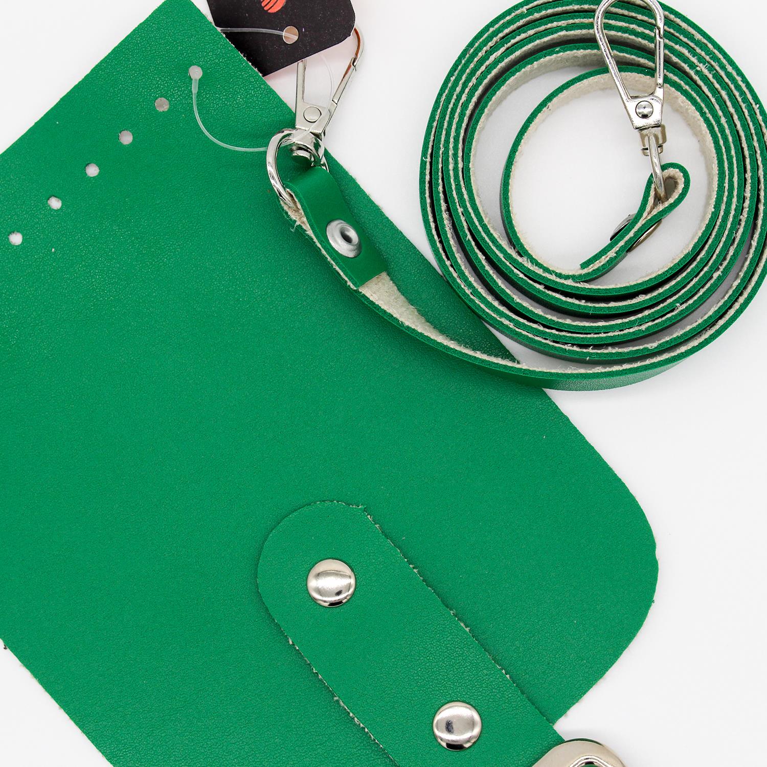 Kapaklı Telefon Çantası Seti - Mini Bag Yeşil 