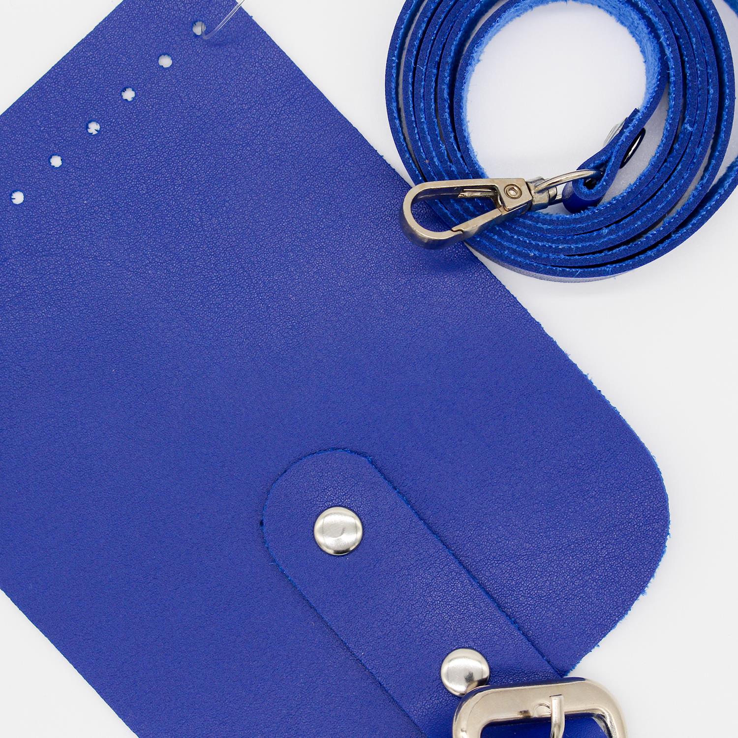 Kapaklı Telefon Çantası Seti - Mini Bag Saks Mavi 