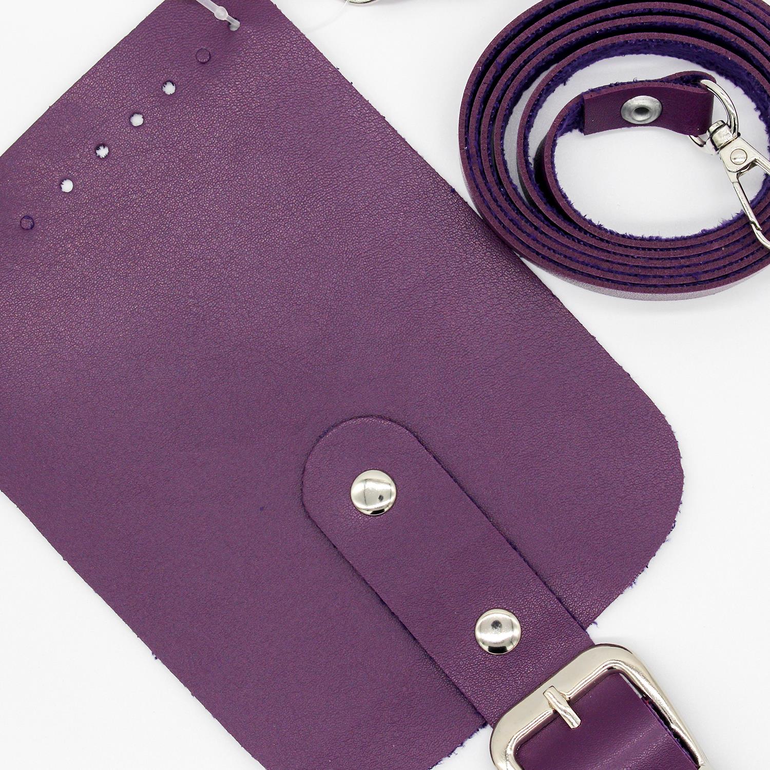 Kapaklı Telefon Çantası Seti - Mini Bag Mürdüm 
