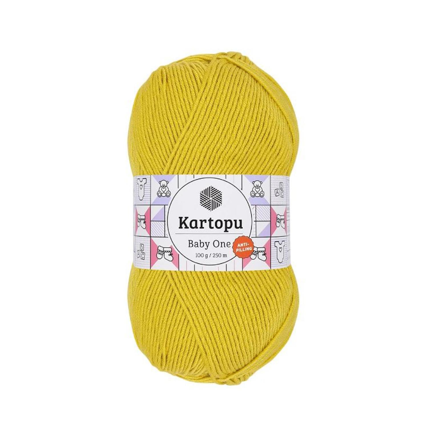 Kartopu Baby One Anti Pilling El Örgü İpliği - K1321 Hardal Sarısı   5 Adet