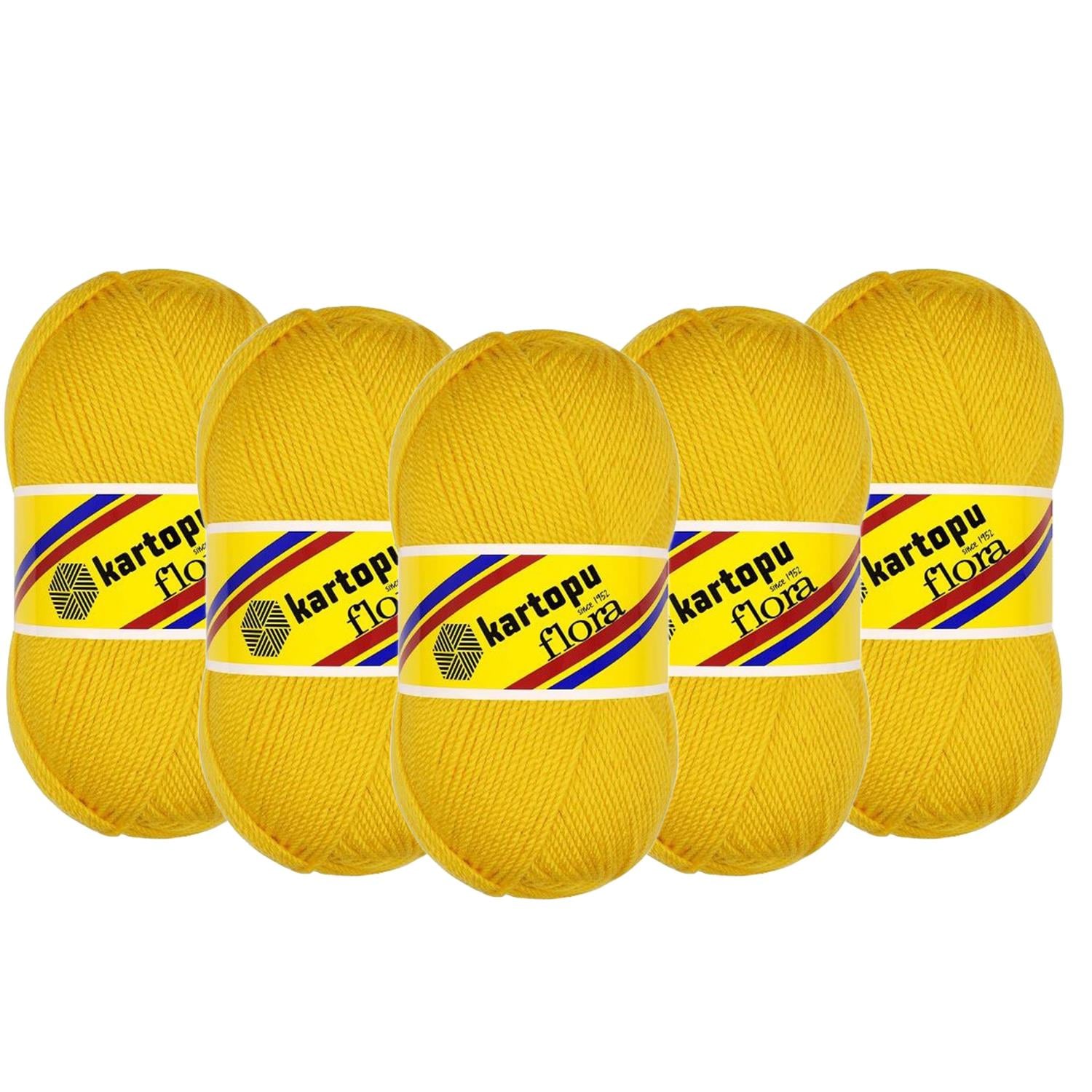 Kartopu Flora El Örgü İpliği - K320 Sarı   5 Adet