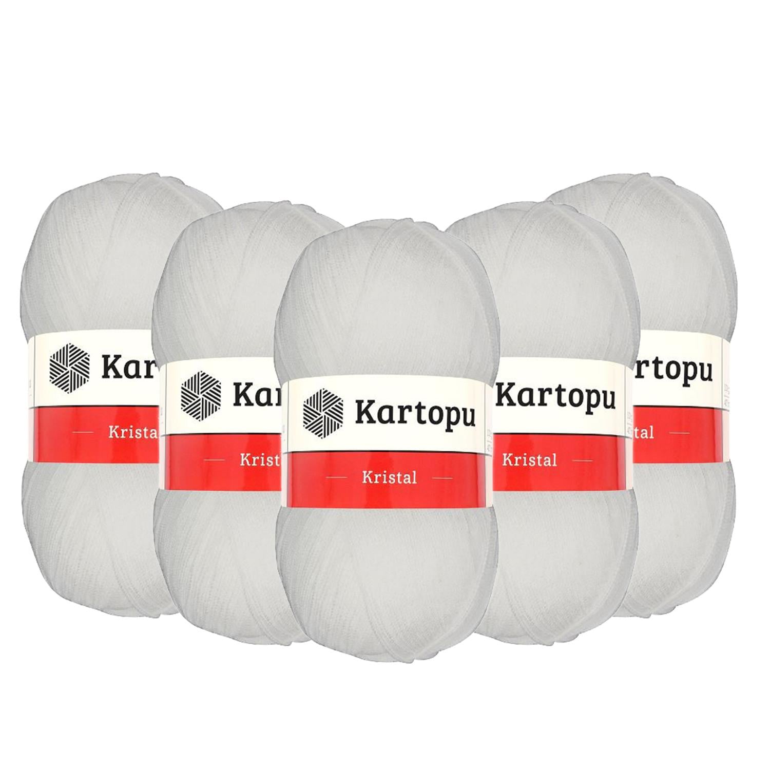 Kartopu Kristal El Örgü İpliği - K010 Beyaz   5 Adet