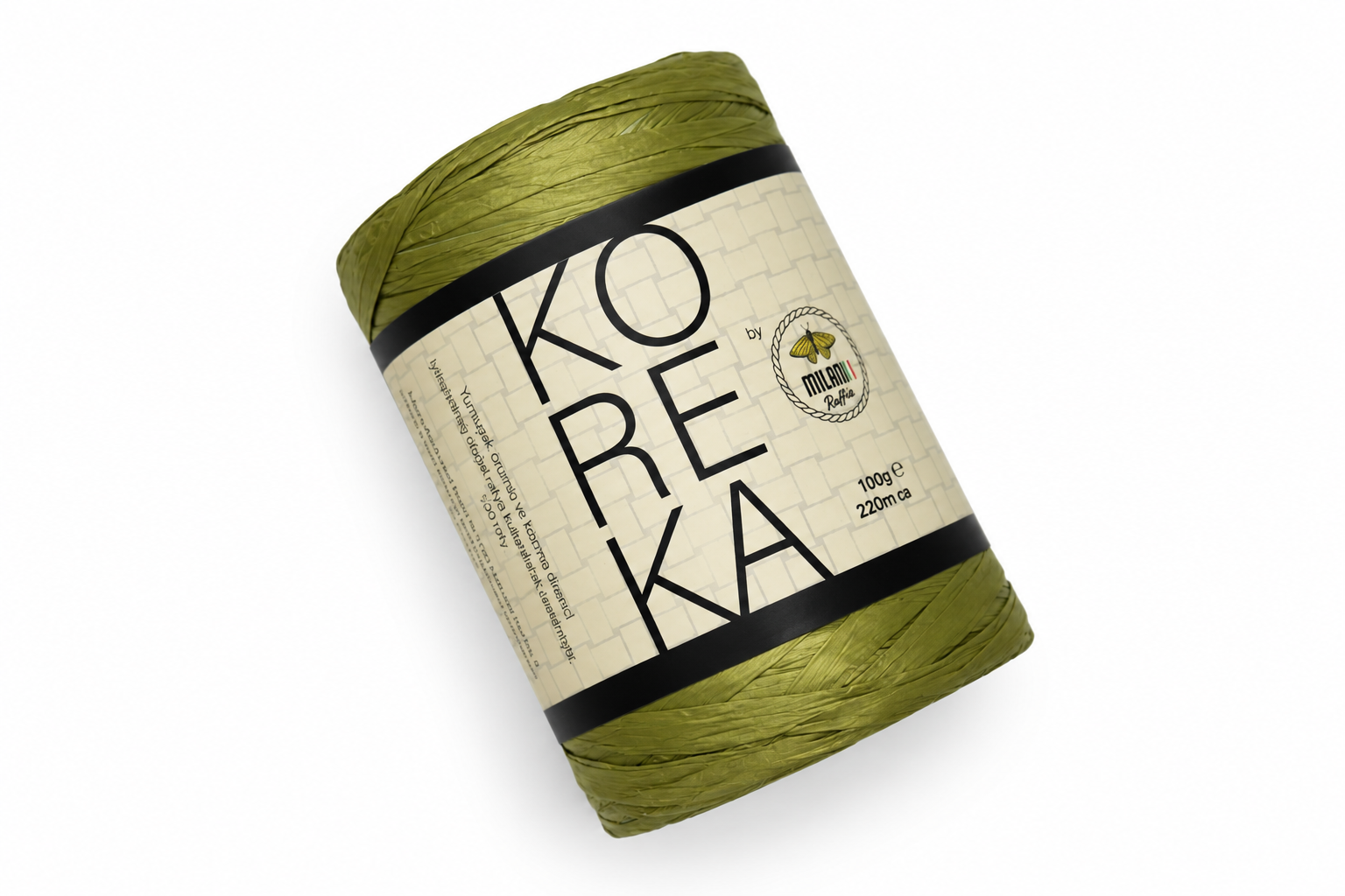 Koreka Rafya İplik 100gr 220mt 101 Kurşuni Yeşil - 1 ADET