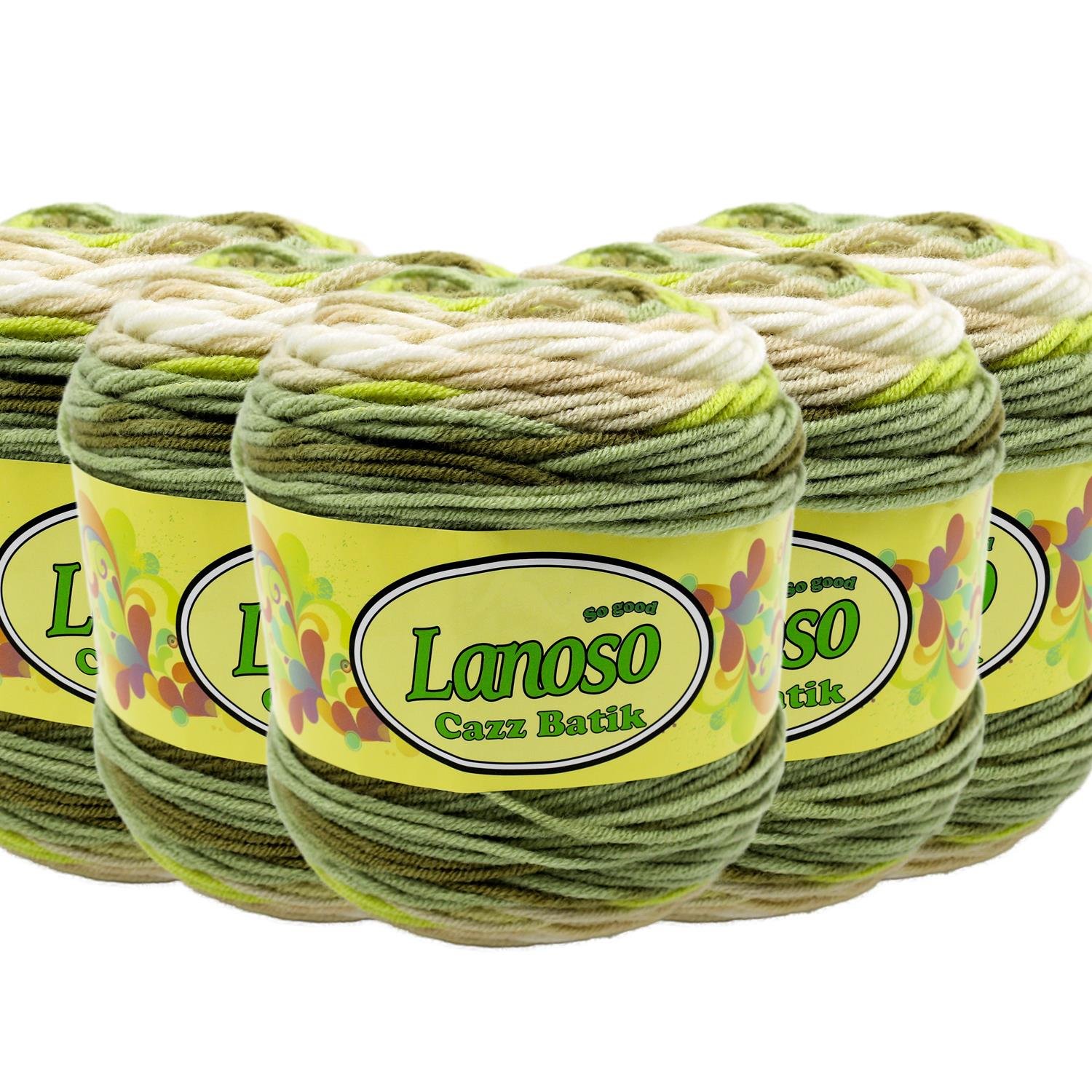 Lanoso Cazz Batik El Örgü İpliği - 720 Batik   5 Adet