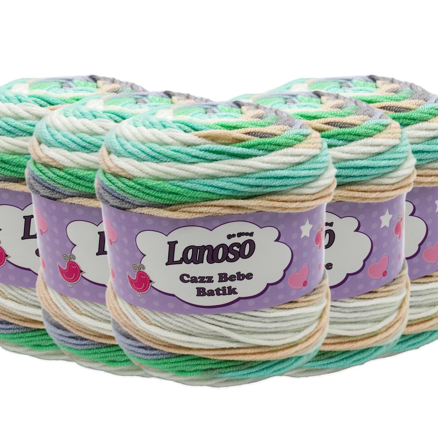 Lanoso Cazz Bebe Batik El Örgü İpliği - 758 Batik   5 Adet