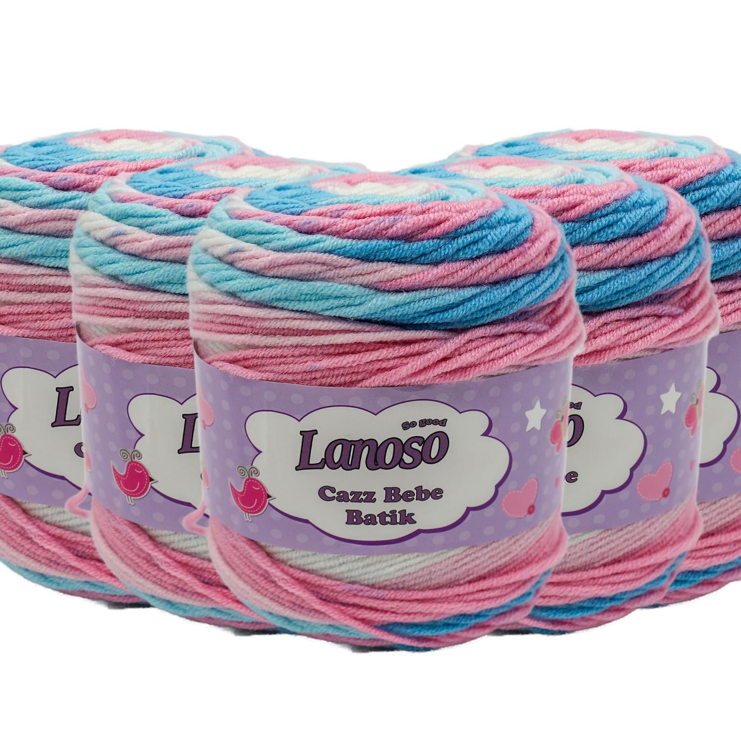 Lanoso Cazz Bebe Batik El Örgü İpliği - 754 Batik   5 Adet