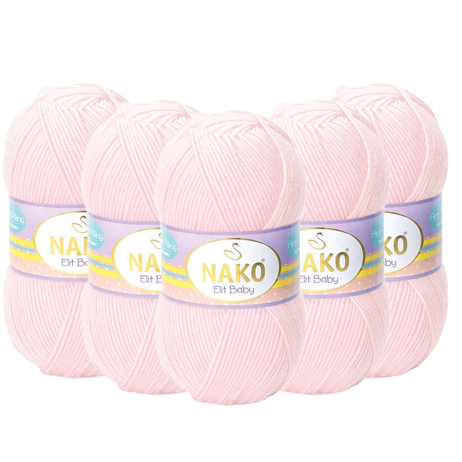 Nako Elit Baby Anti Pilling El Örgü İpliği - 2892 Pembe   5 Adet