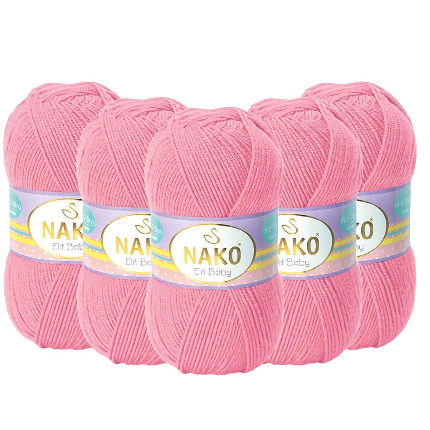Nako Elit Baby Anti Pilling El Örgü İpliği - 6837 Pembe   5 Adet