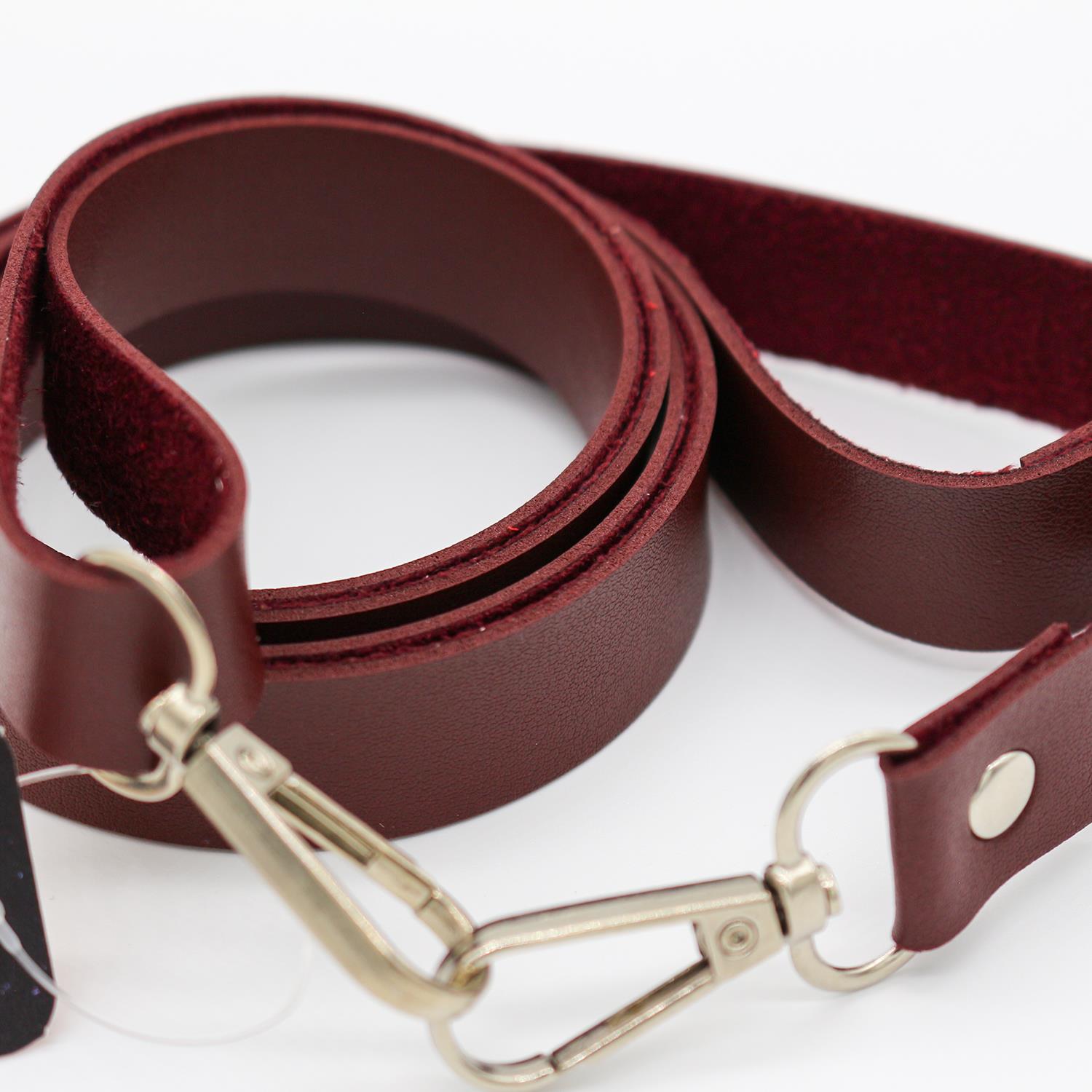 Papağanlı Ayarlı Deri Çanta Sapı 18mmx65cm Bordo 