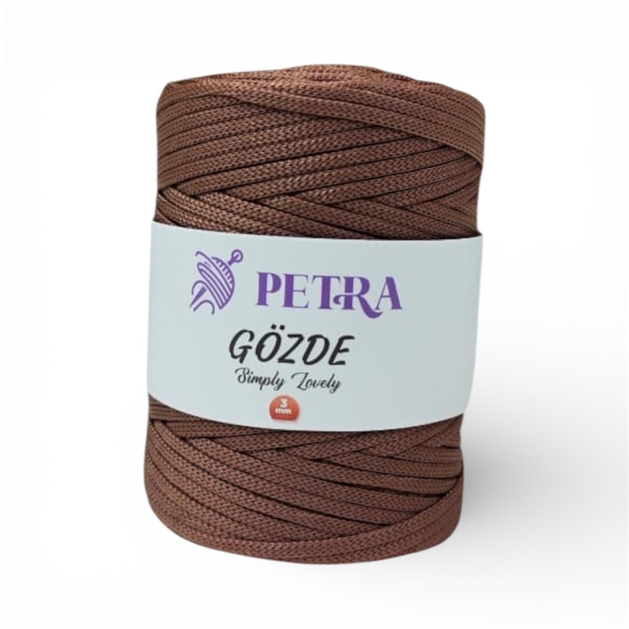 Petra Gözde Yassı Polyester Makrome İp 200gr 205 Çikolata Kahve  - 1 ADET