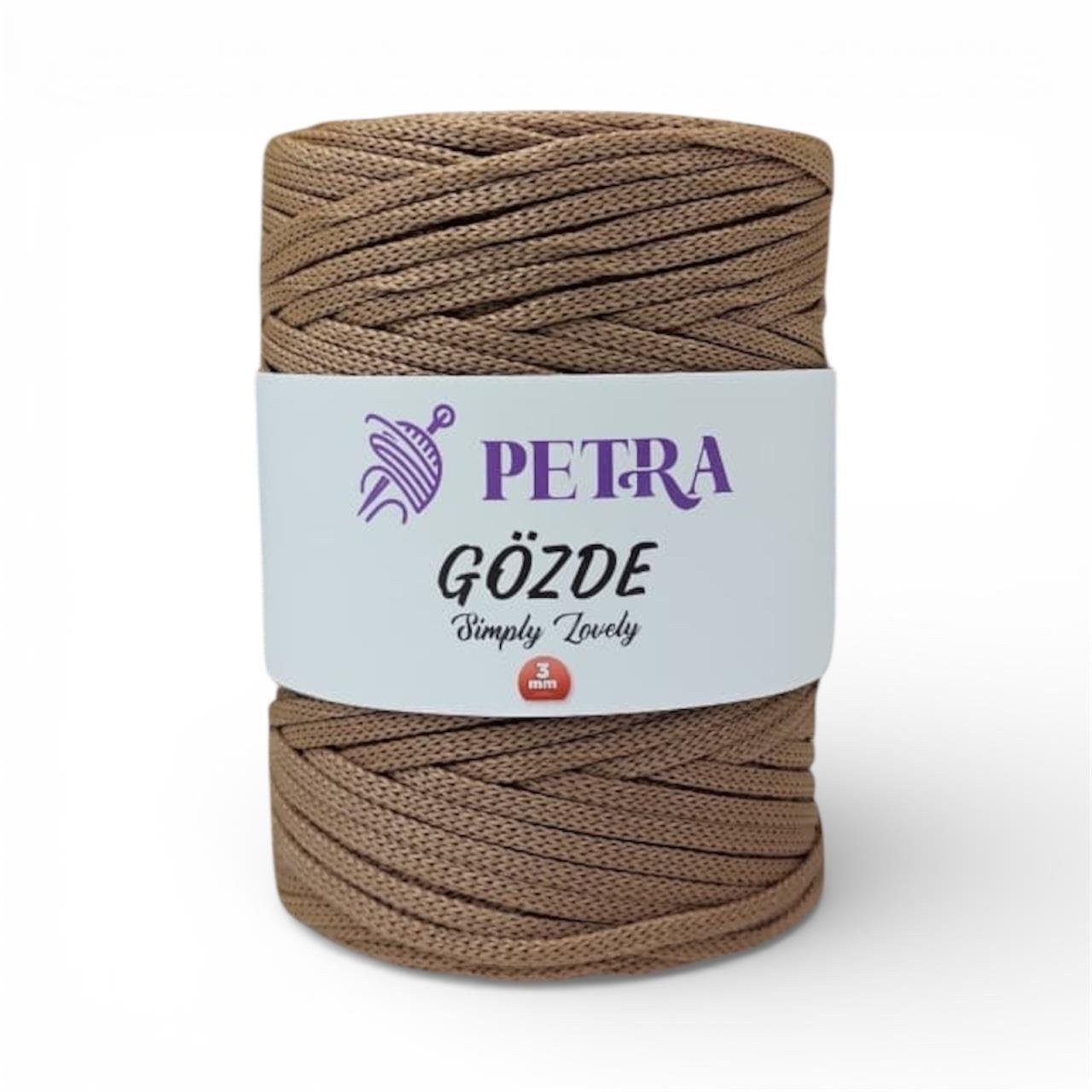 Petra Gözde Yassı Polyester Makrome İp 200gr 38 Sütlü Kahve  - 1 ADET