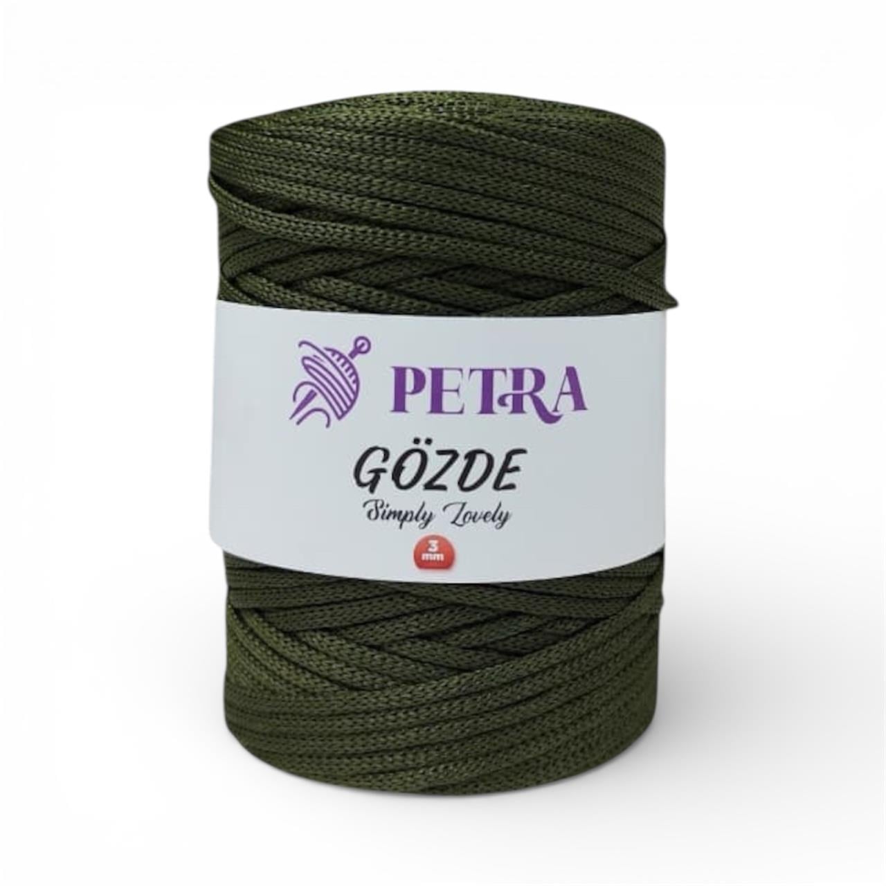 Petra Gözde Yassı Polyester Makrome İp 200gr 198 Haki  - 1 ADET