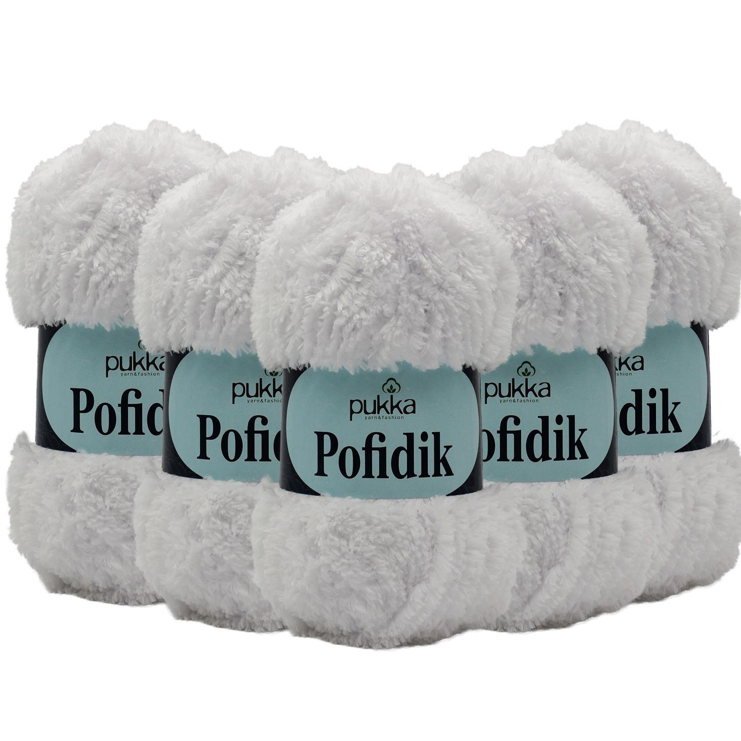Pukka Pofidik El Örgü İpliği - 80601 Beyaz   5 Adet