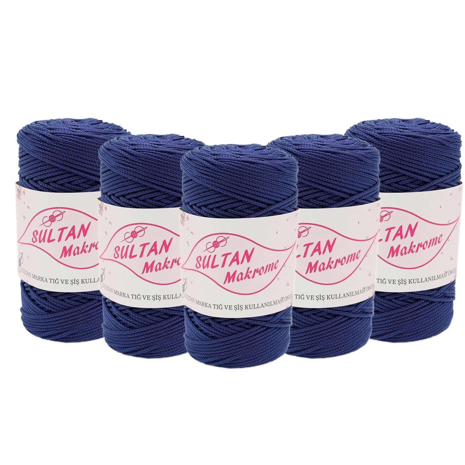 Sultan Polyester Makrome 100gr & 2mm - 262 Lacivert   5 Adet