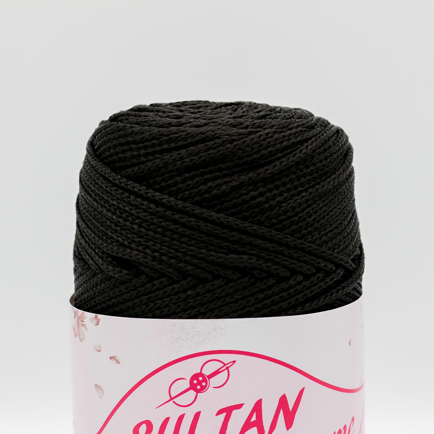 Sultan Polyester Makrome 100gr & 2mm - Siyah   5 Adet