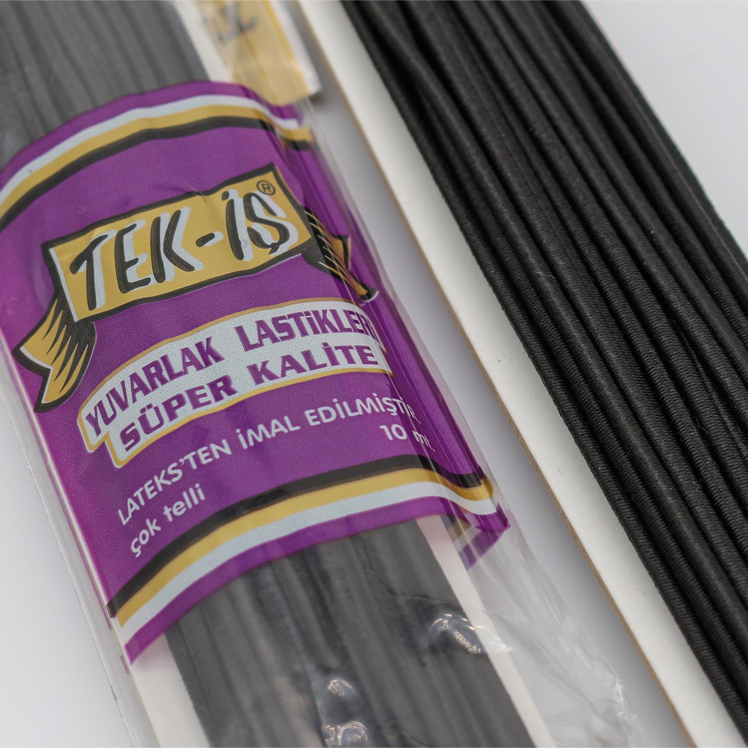 TEK-İŞ Yuvarlak Lastik 10mt 3mm | Siyah