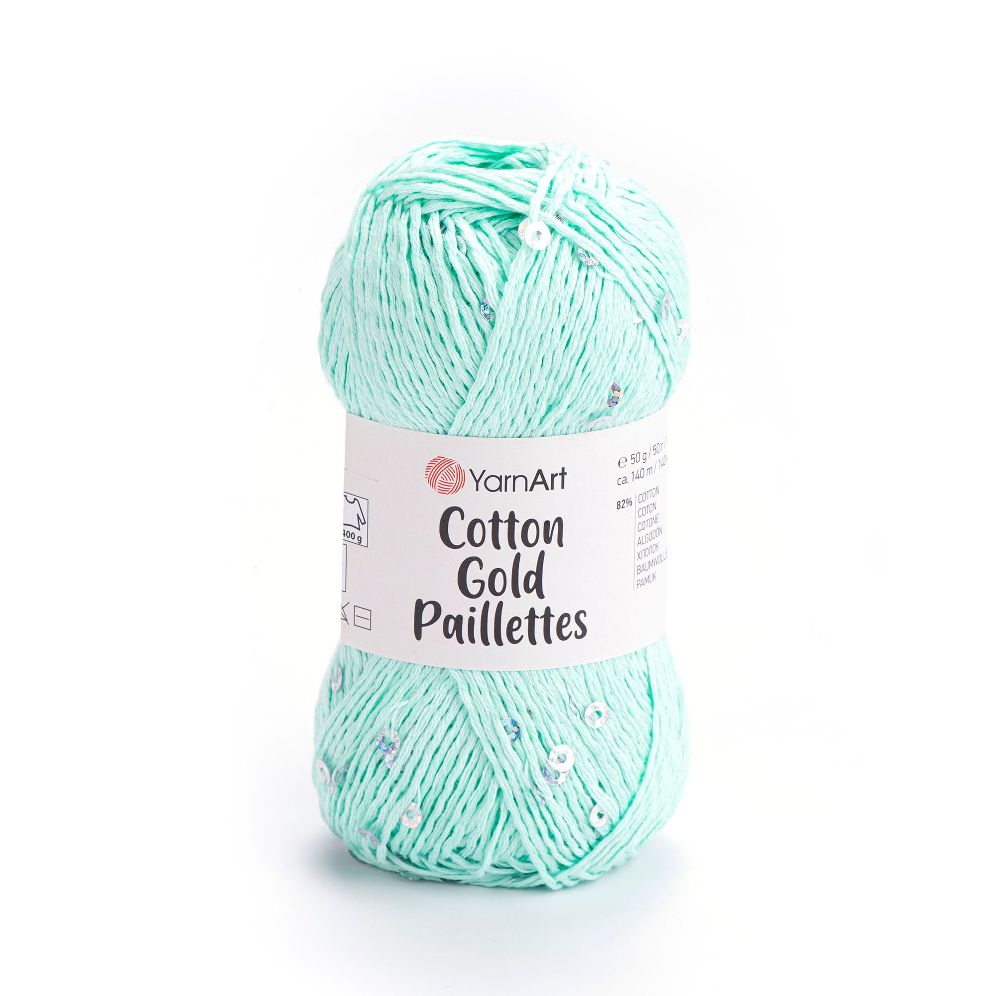 YarnArt Cotton Gold Paillettes El Örgü İpliği 50gr 7112 Mint Yeşil - 1 ADET