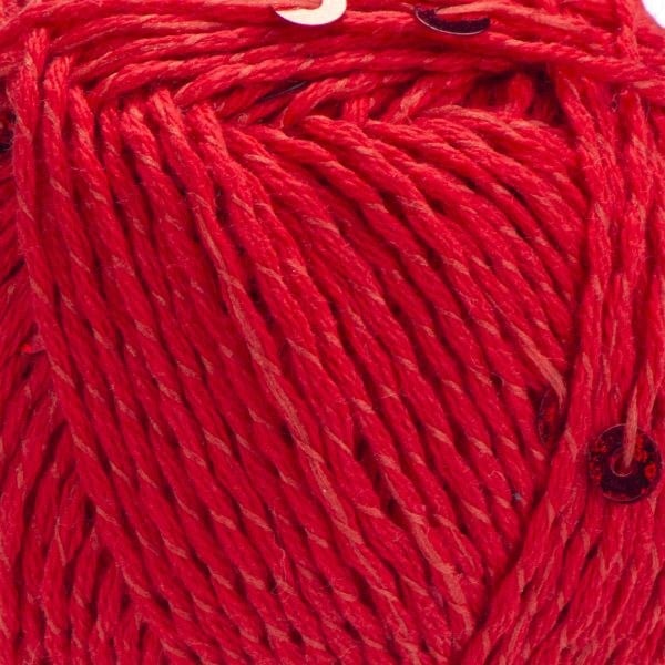 YarnArt Cotton Gold Paillettes El Örgü İpliği 50gr 7115 Kırmızı - 1 ADET