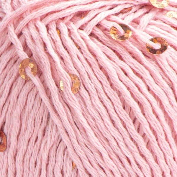 YarnArt Cotton Gold Paillettes El Örgü İpliği 50gr 7108 Pembe - 1 ADET
