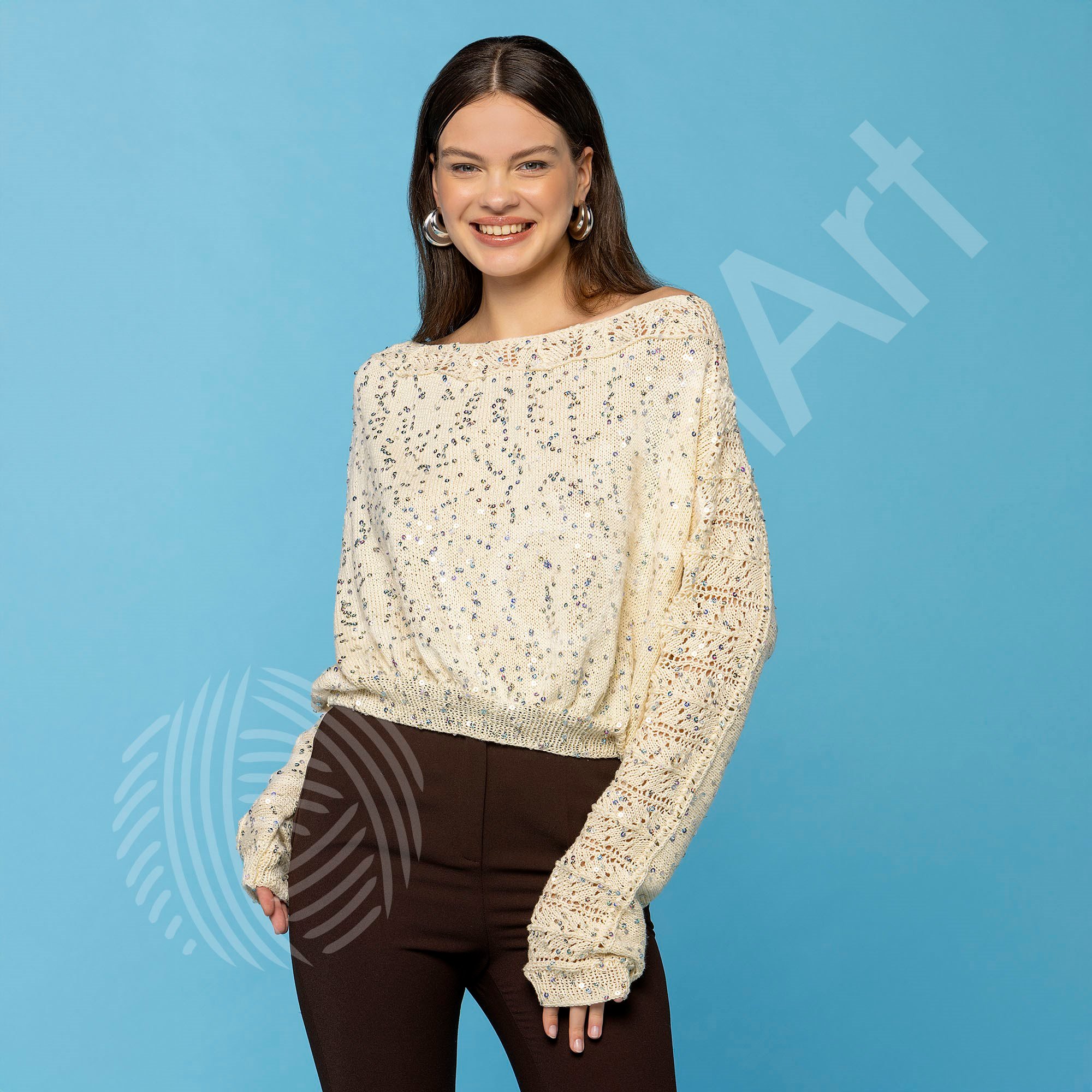 YarnArt Cotton Gold Paillettes El Örgü İpliği 50gr 7113 Yeşil - 1 ADET