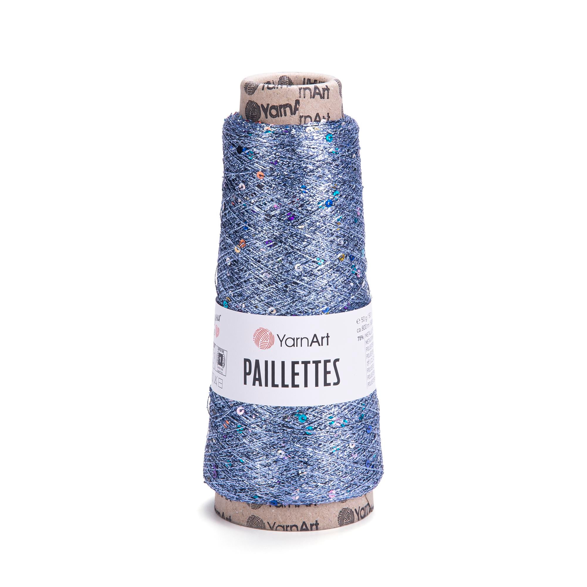 YarnArt Paillettes El Örgü İpliği 50gr 800mt 8003 Mavi  - 1 ADET