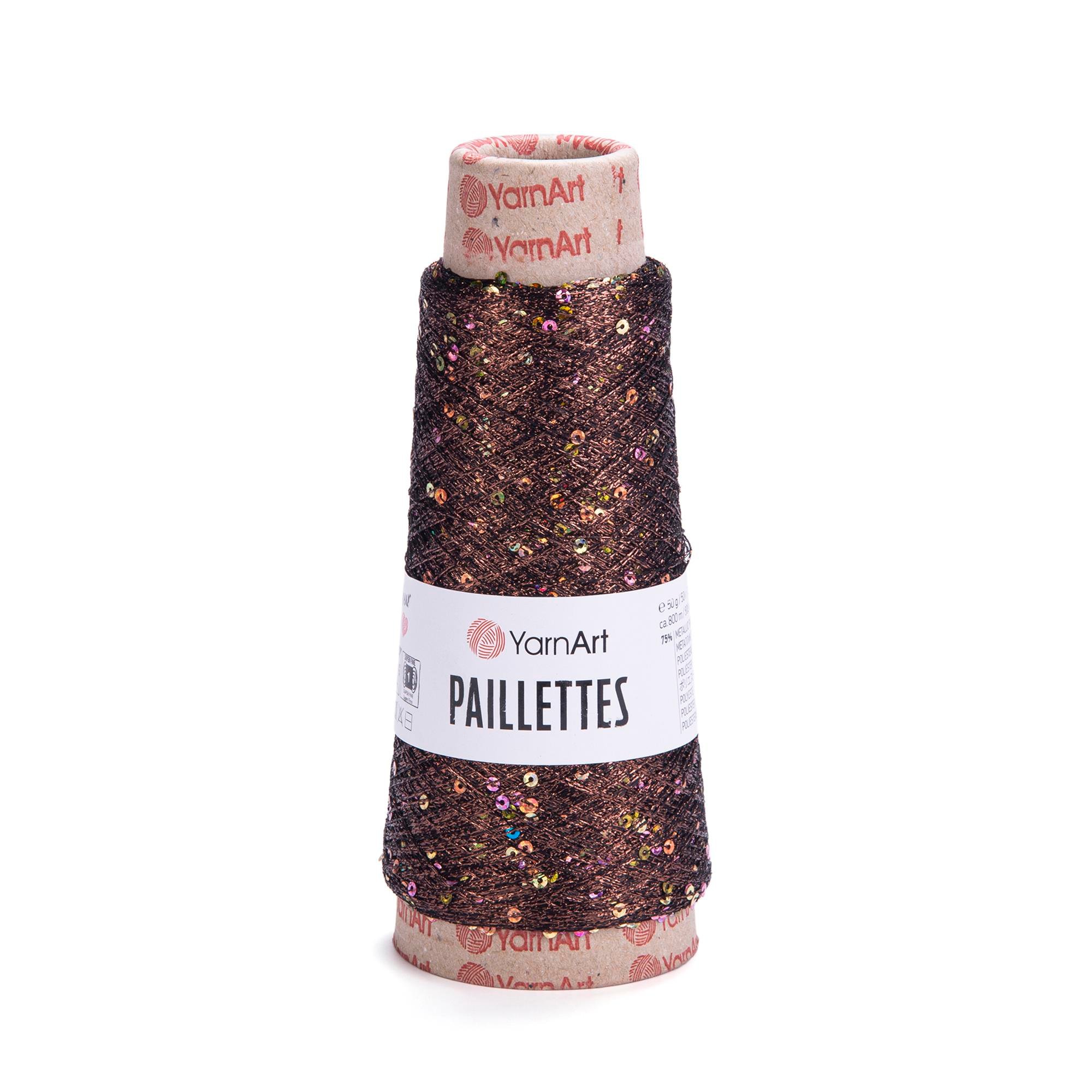 YarnArt Paillettes El Örgü İpliği 50gr 800mt 8007 Kahverengi  - 1 ADET