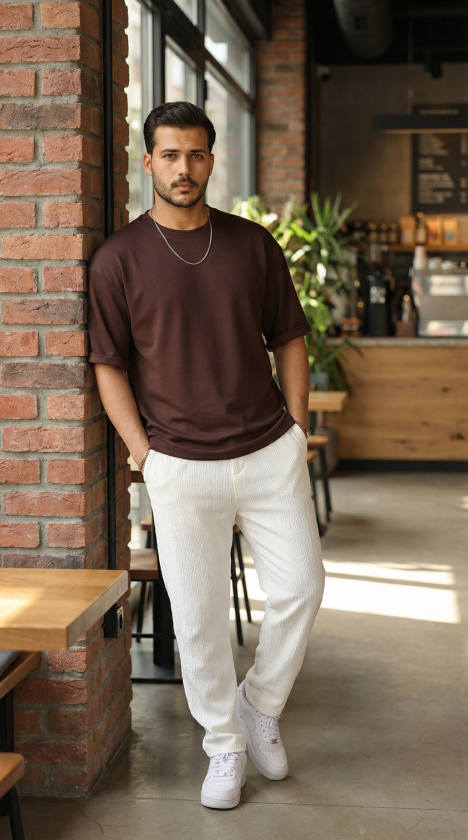 Erkek Duble Kol Basic Tişört