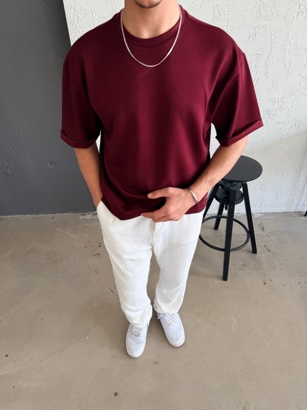 Erkek Duble Kol Basic Tişört