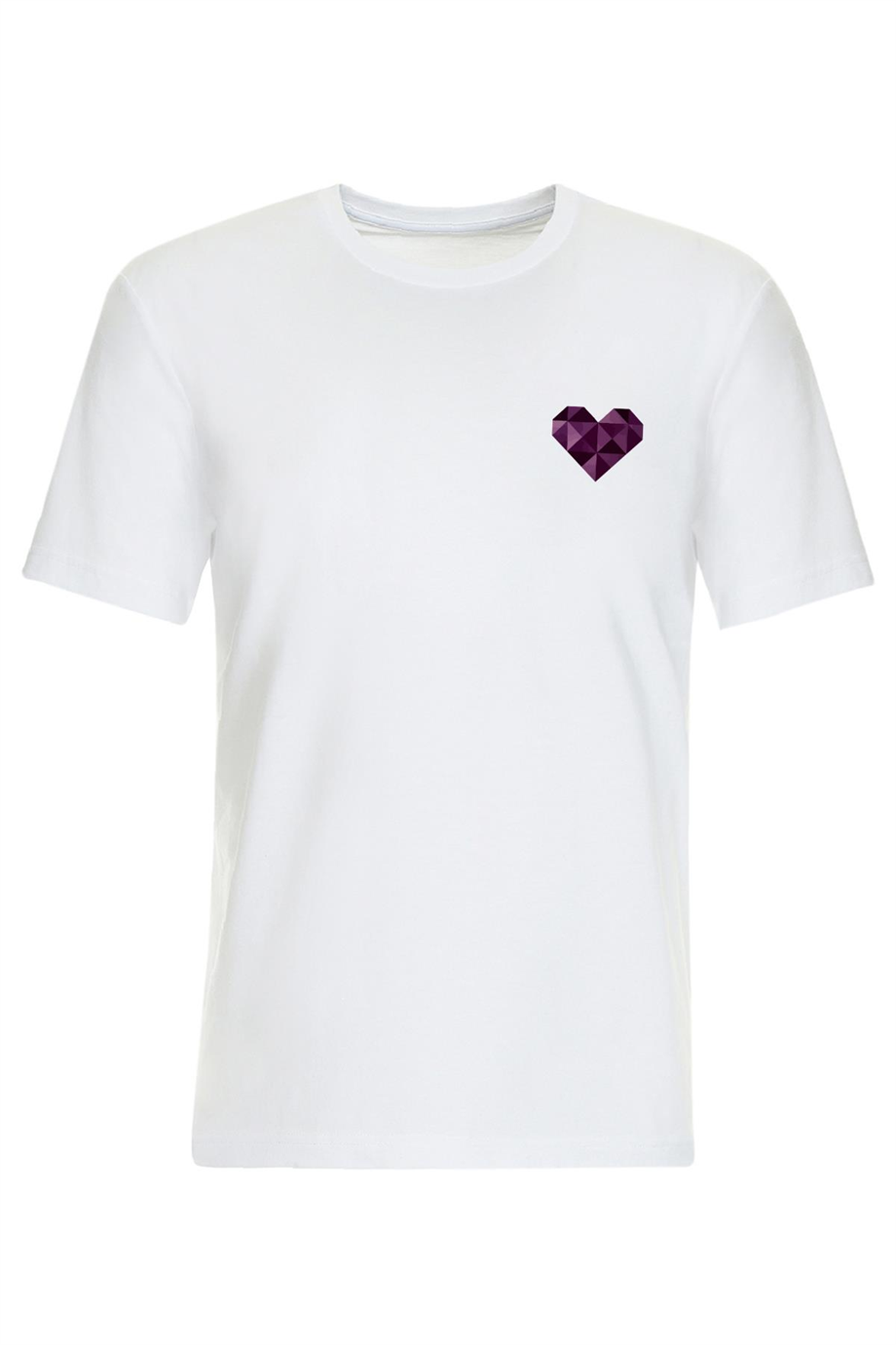 3D BASKI DETAYLI UNISEX T.SHIRT - 3D HEART TEE