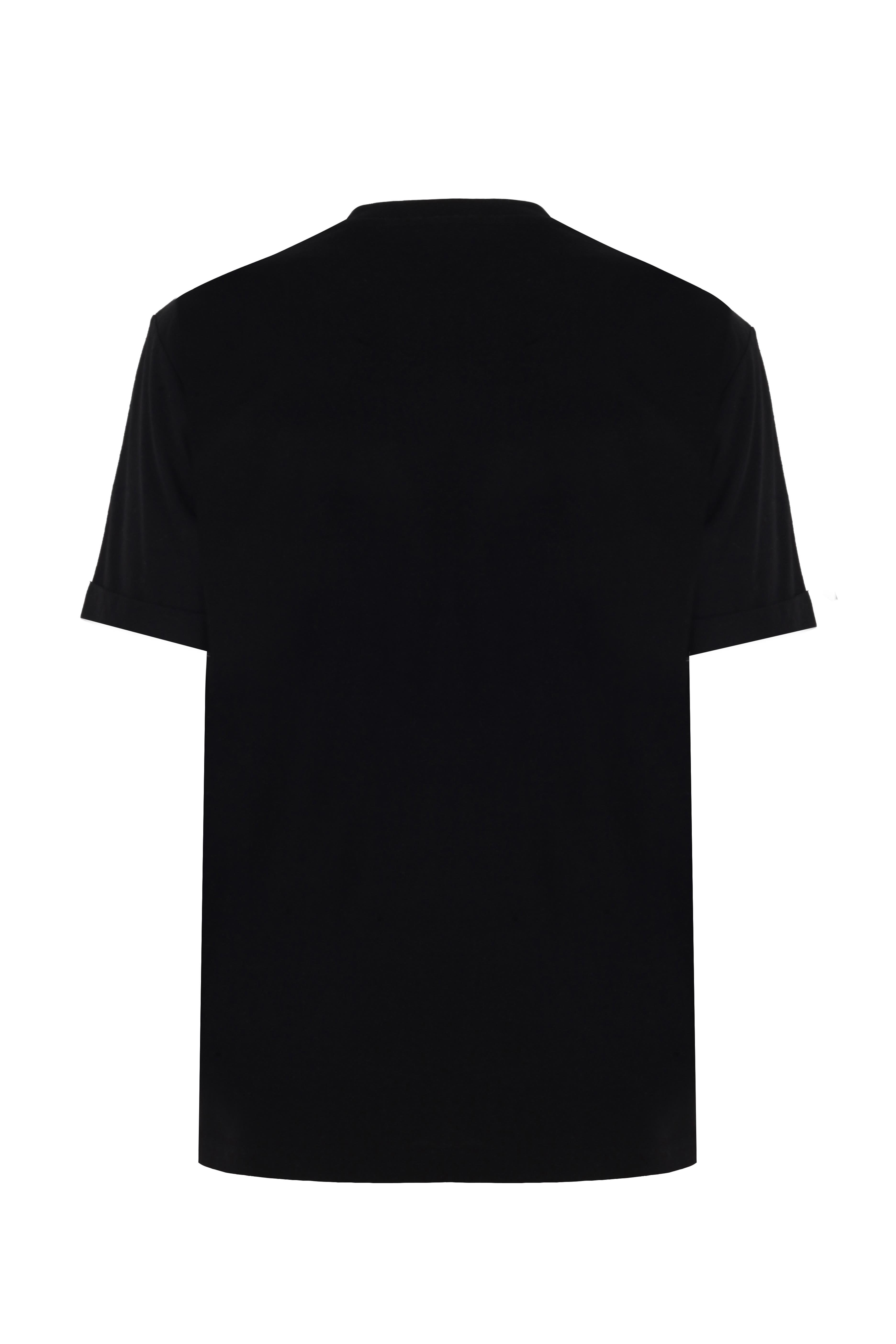 Alex, Nakış Detaylı, Organik Kumaşlı, Bisiklet Yaka Siyah Erkek T-shirt