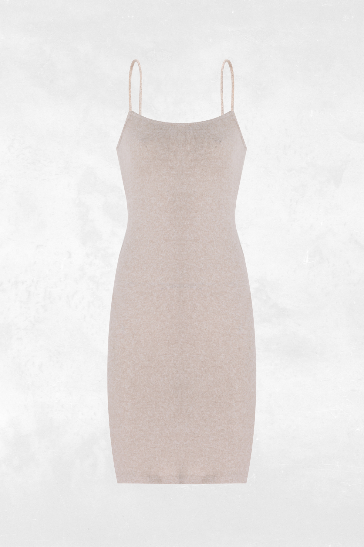 Amber Dress, Sürdürülebilir Kumaşlı, Askılı, Bej Elbise