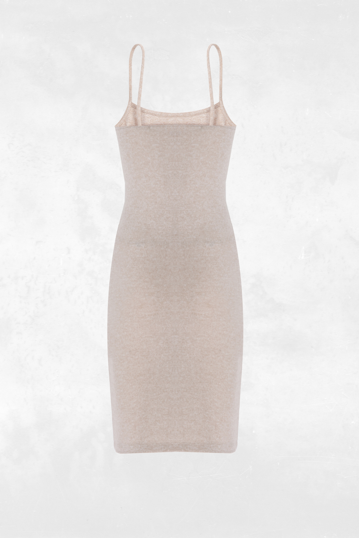 Amber Dress, Sürdürülebilir Kumaşlı, Askılı, Bej Elbise