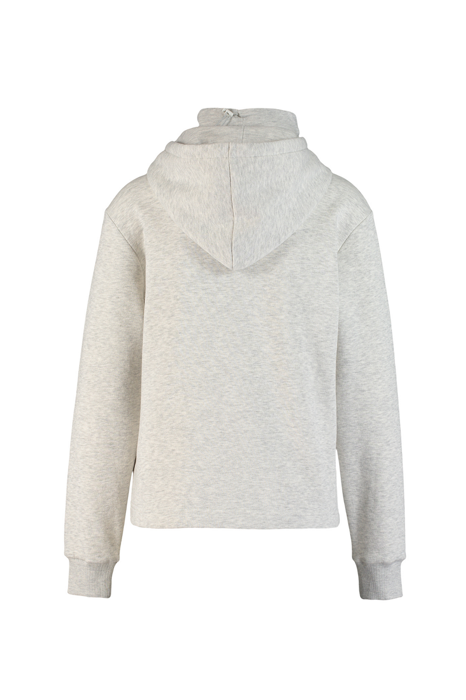 Antibakteriyel Maske Detaylı, Kapüşonlu, Organik Kumaşlı Açık Gri Melanj Kadın Sweatshirt