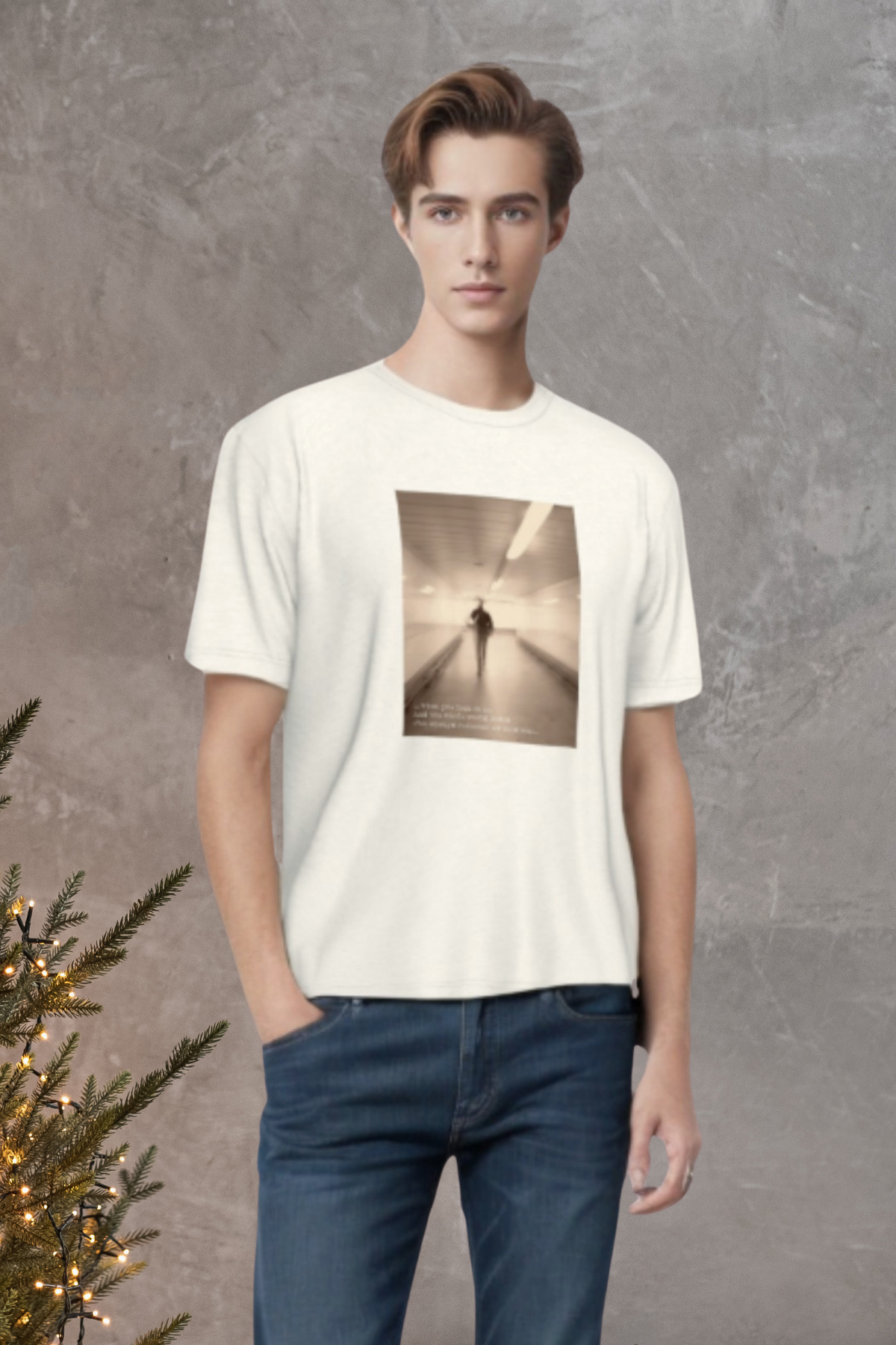 BRADLEY TEE, Organik Kumaşlı, Su Bazlı Baskı Detaylı T-shirt