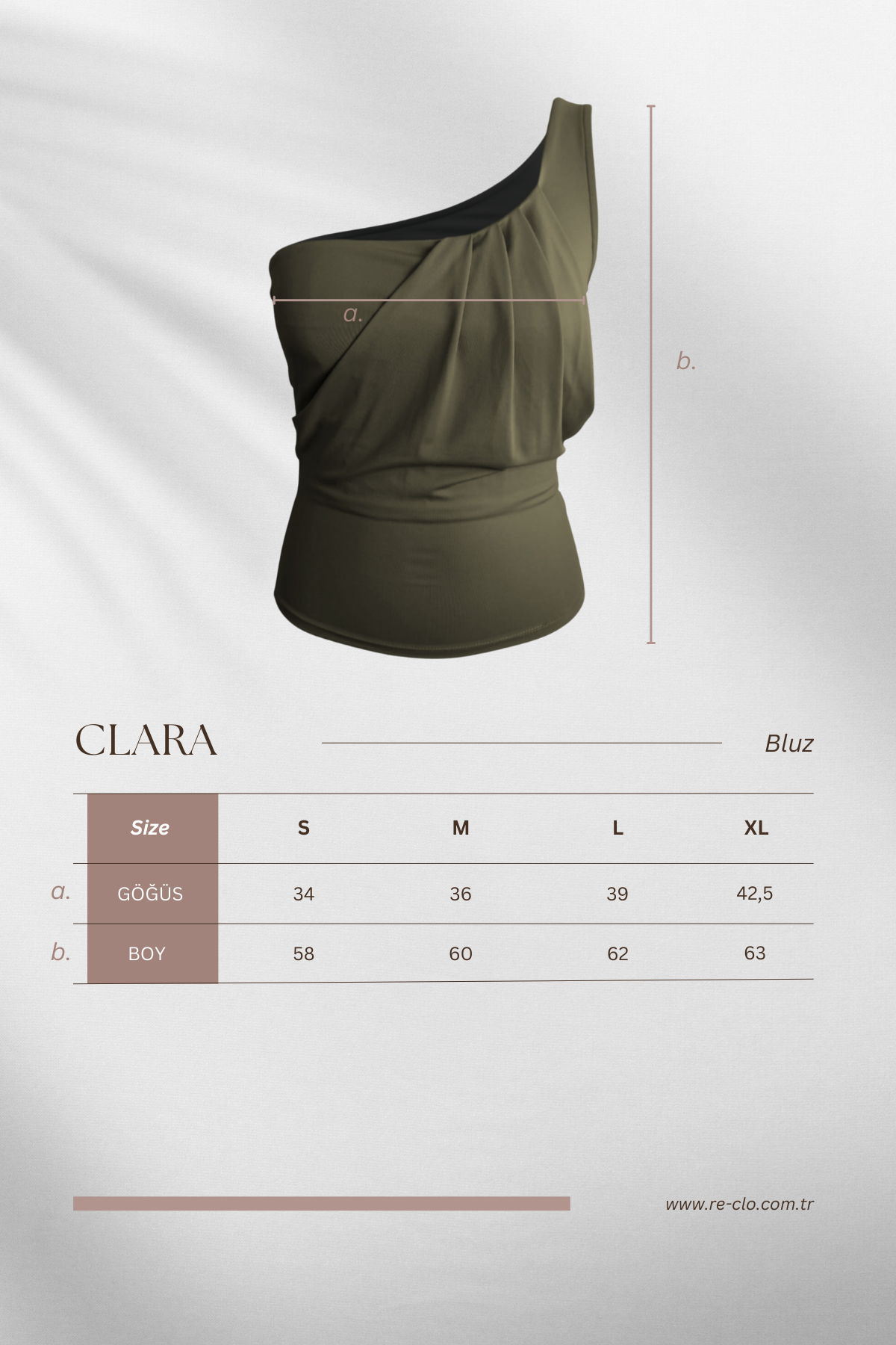CLARA, Sürdürülebilir Kumaşlı, Tek Omuz Detaylı Bluz