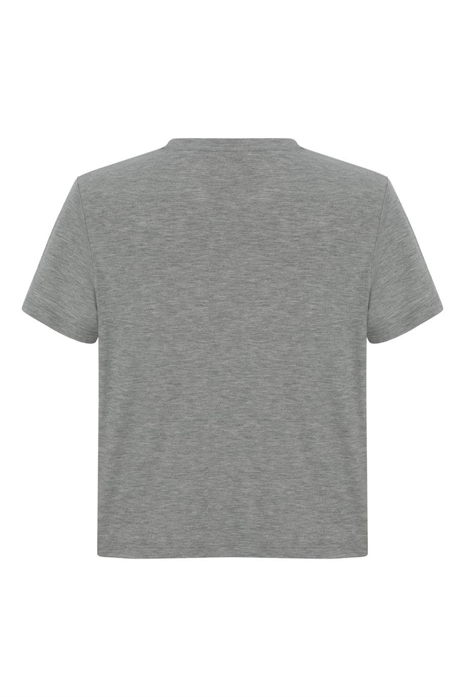 COLLEGE TEE - KOLEJ BASKILI CROPPED KISA KOL TSHIRT