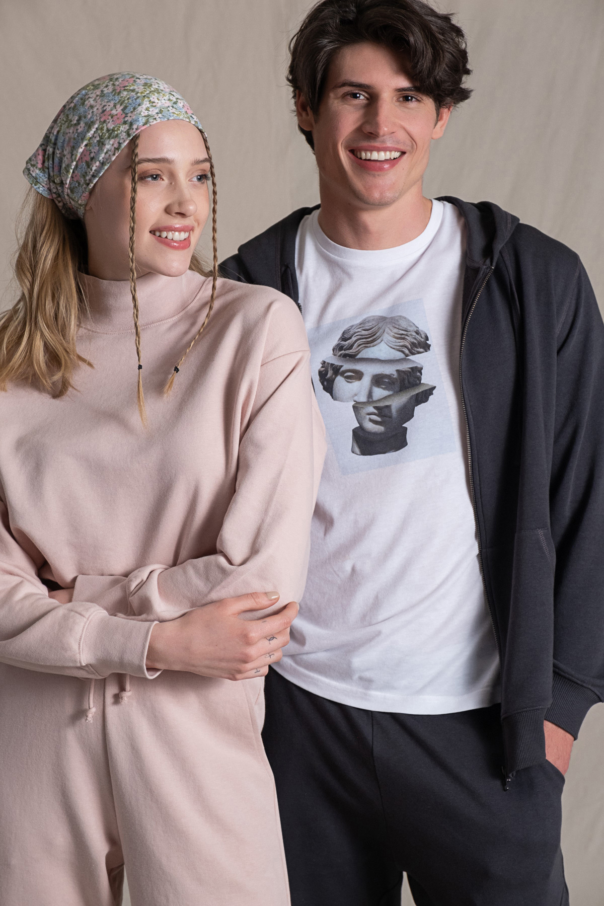 David, Baskı Detaylı Organik Kumaşlı Beyaz T-shirt