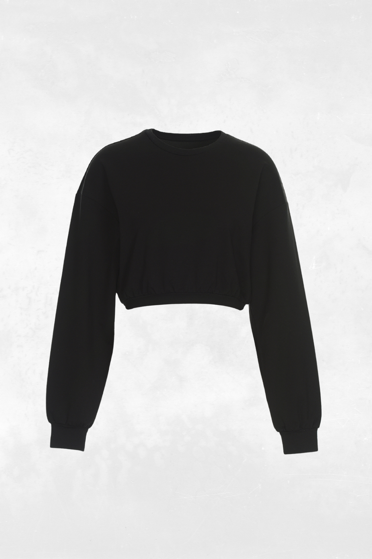 Faye, Uzun Kollu, Organik Kumaşlı, Siyah Cropped Sweatshirt