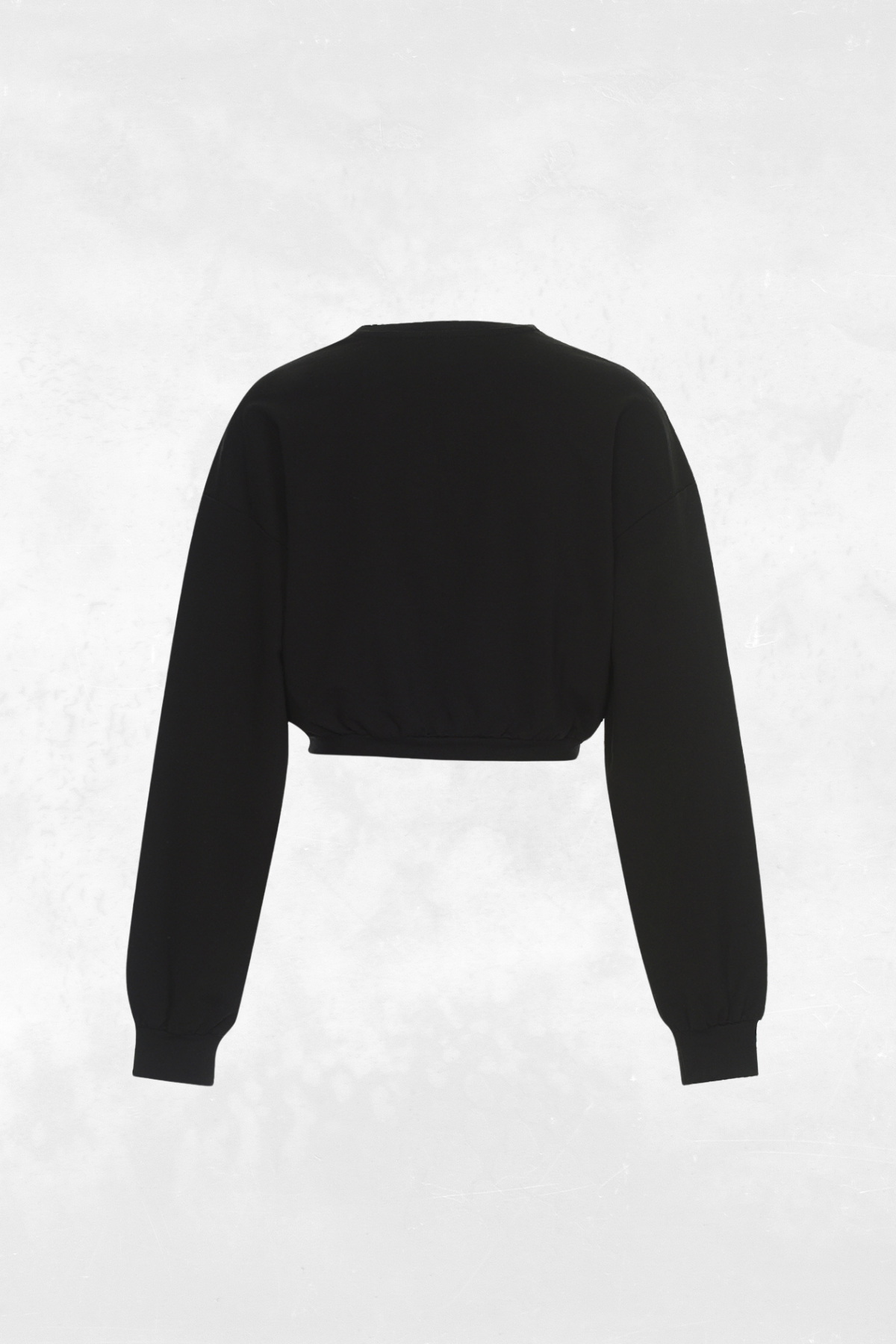 Faye, Uzun Kollu, Organik Kumaşlı, Siyah Cropped Sweatshirt